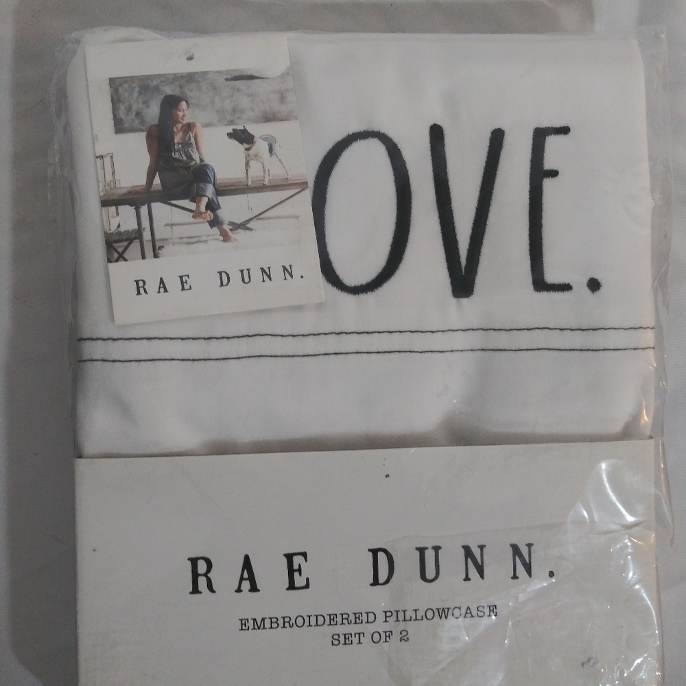 Rae Dunn pillow case (2) "Love"